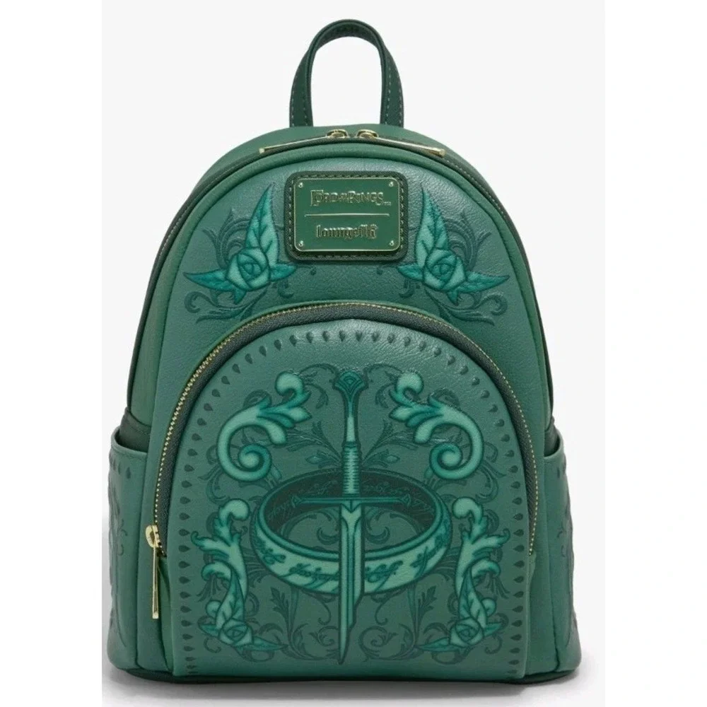 NEW LOUNGEFLY The Lord of the Rings Leaf of Lórien Green Icons Backpack & Wallet
